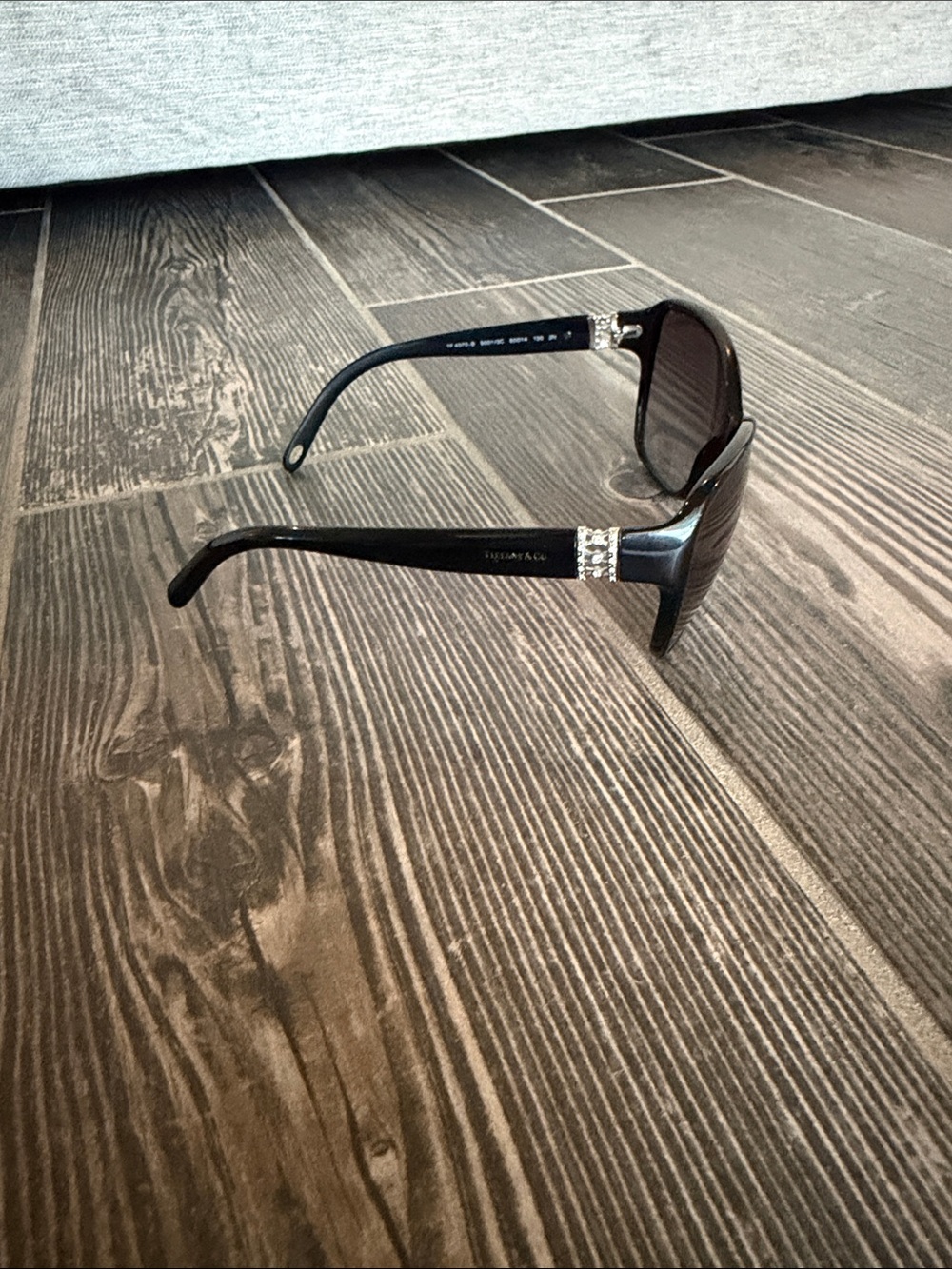 Tiffany & Co. Black Sunglasses with Crystal-Trim Temples